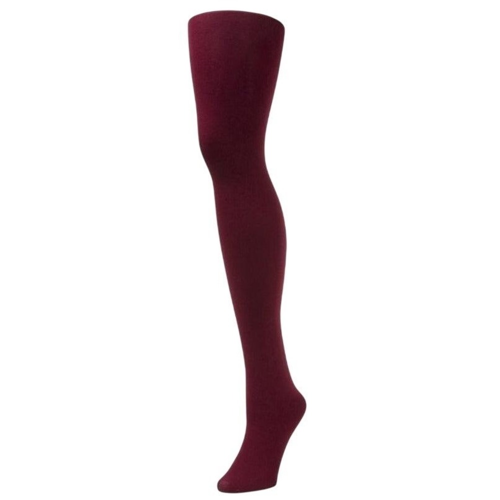 Opaque Cotton Blend Tights Sz Small Burgundy Red Wine B.ella Erika Hosiery NEW